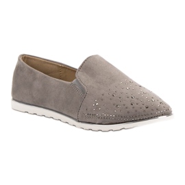 SHELOVET Slipons de gamuza gris 3