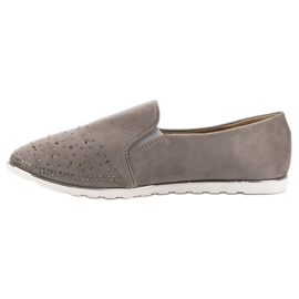 SHELOVET Slipons de gamuza gris 4