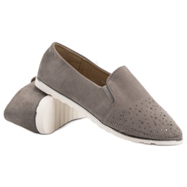 SHELOVET Slipons de gamuza gris 5