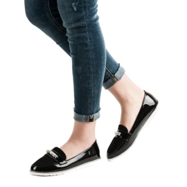 SHELOVET Mocasines lacados en negro 1