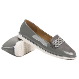 SHELOVET Mocasines lacados gris 5