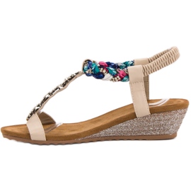 SHELOVET Sandalias con adornos marrón 5