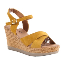 SHELOVET Sandalias Mostaza amarillo 3