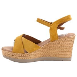 SHELOVET Sandalias Mostaza amarillo 4