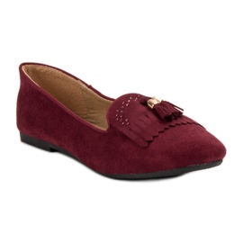 SHELOVET Mocasines con flecos rojo 2