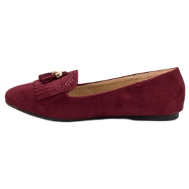 SHELOVET Mocasines con flecos rojo 3