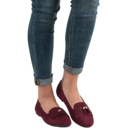 SHELOVET Mocasines con flecos rojo 5