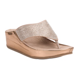Kylie Sandalias de cuña amarillo multicolor 5