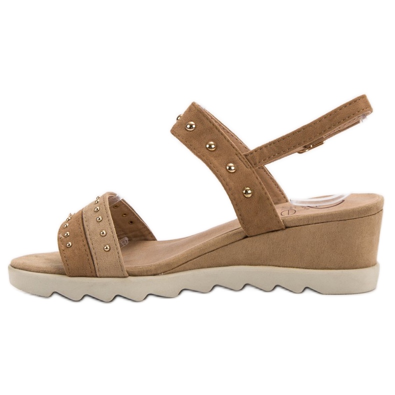 Kylie Sandalias con diamantes de imitación marrón 2