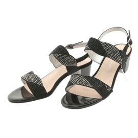 Sergio Leone Sandalias en el SK795 Post Negro con circones 3