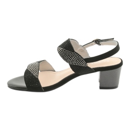 Sergio Leone Sandalias en el SK795 Post Negro con circones 2