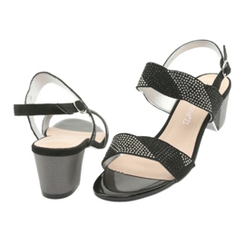 Sergio Leone Sandalias en el SK795 Post Negro con circones 4