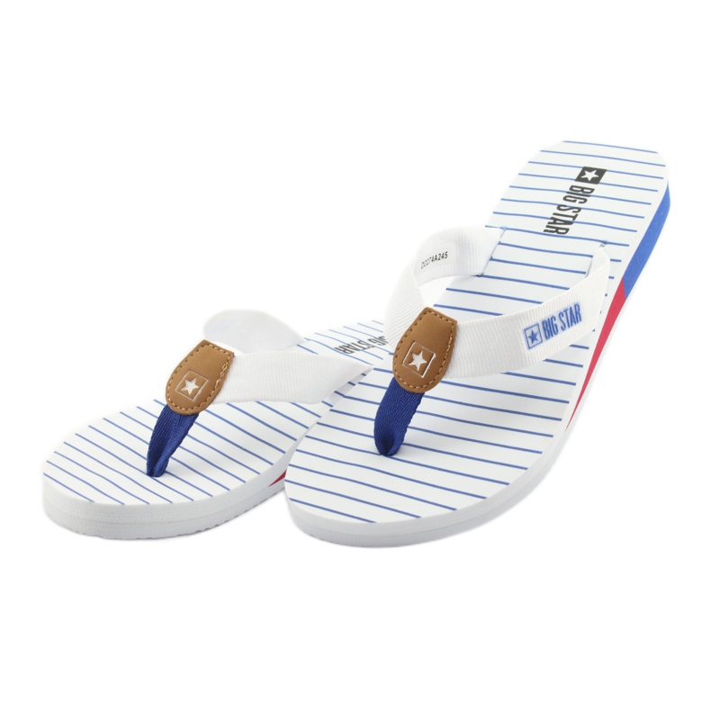 Chanclas Big Star con tacón de cuña blanco marrón azul rojo 3