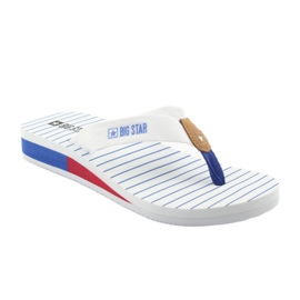 Chanclas Big Star con tacón de cuña blanco marrón azul rojo 1