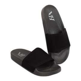 Pantuflas negras con cinturón de punto PT-110 Negra negro 1