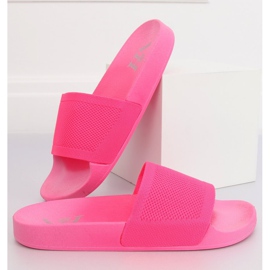 Pantuflas con cinturón de punto rosa PT-110 Fucsia 2