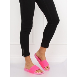 Pantuflas con cinturón de punto rosa PT-110 Fucsia rosado 4