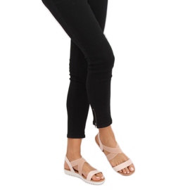 Sandalias de mujer beige X565 Champagne marrón rosado 3