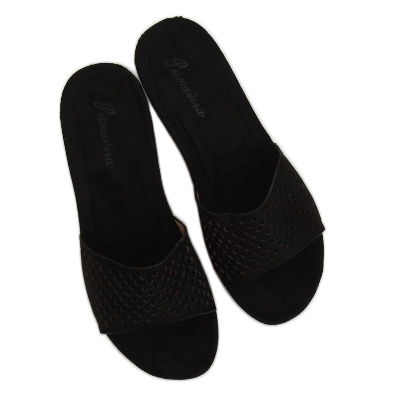 Negro calado JS-03 Pantuflas negras 2 Negro calado JS-03 Pantuflas negras 2