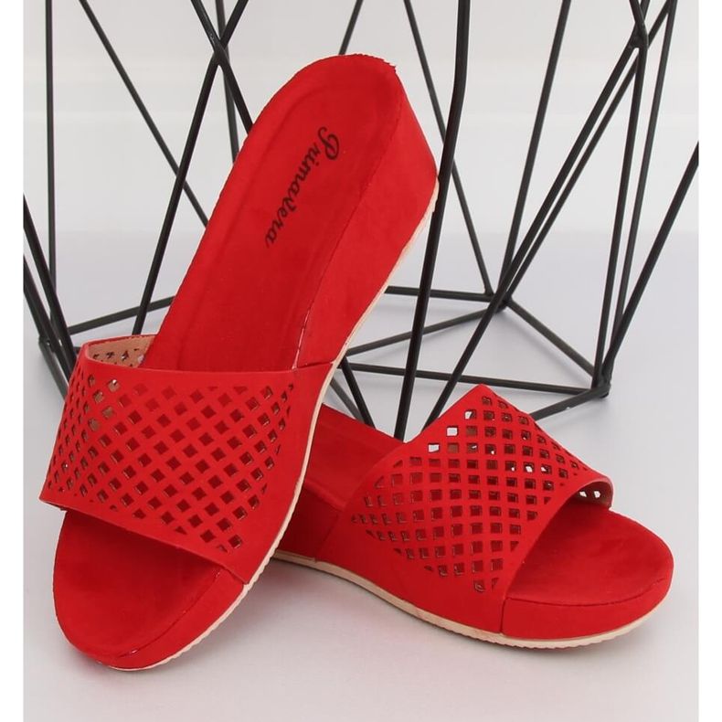 Pantuflas caladas rojas JS-03 Rojo 1