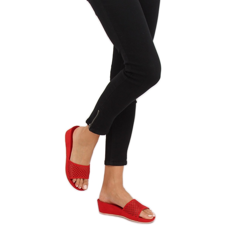 Pantuflas caladas rojas JS-03 Rojo 2