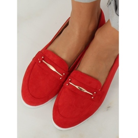 Rojo Mocasines de mujer BJ600-E25 Rojo 3