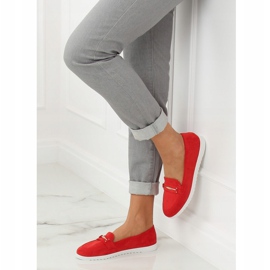 Rojo Mocasines de mujer BJ600-E25 Rojo 2
