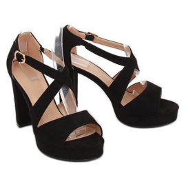 Black VV-23 Sandalias plataforma negras negro 1