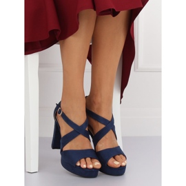 Sandalias en la plataforma azul marino VV-23 Blue 2