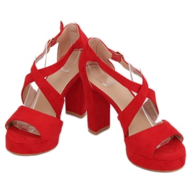 Red VV-23 Sandalias rojas en la plataforma rojo 1