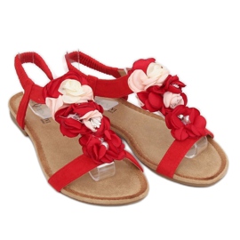 Sandalias con flores rojo 218-174 Rojo 1