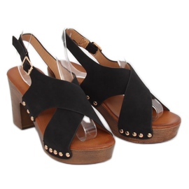 Sandalias ala zuecos negro D-131 Negro 3