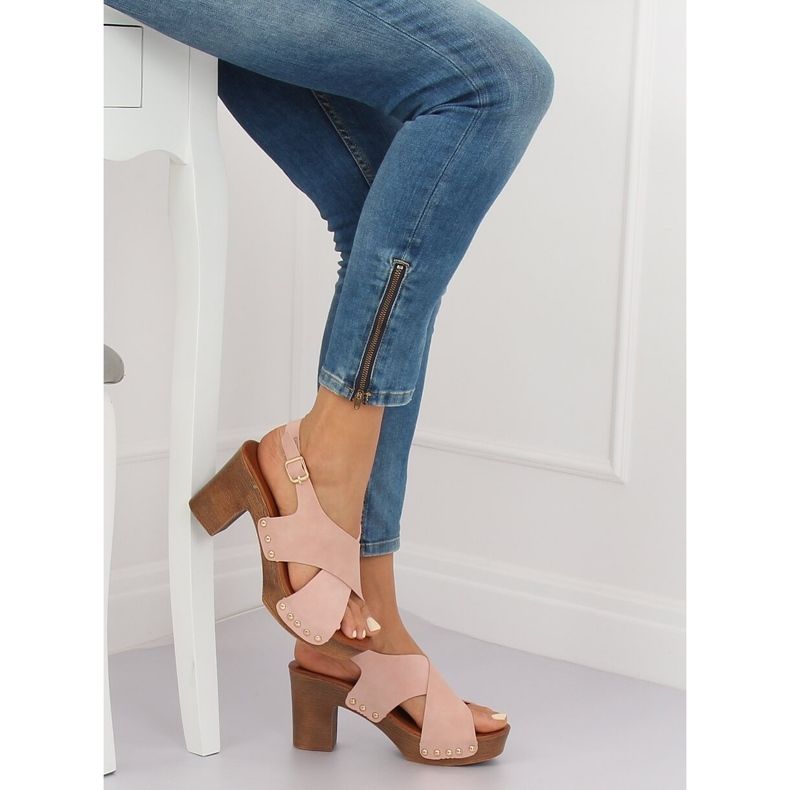 Sandalias ala rosa zuecos D-131 Rosa 1