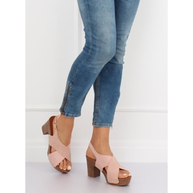 Sandalias ala rosa zuecos D-131 Rosa rosado 2