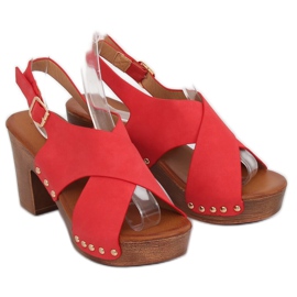 Sandalias ala rojo zuecos D-131 Rojo 3