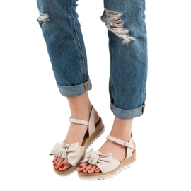 Bello Star Sandalias con lazo marrón 4