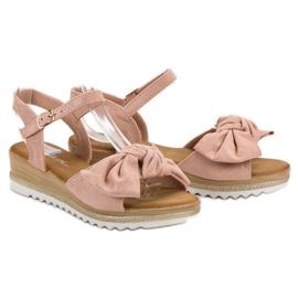 Bello Star Sandalias con lazo rosado 1