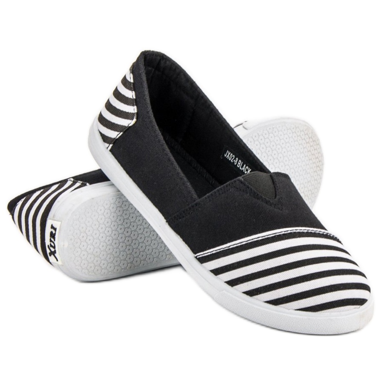 SHELOVET Zapatillas sin cordones ligeras blanco negro 1