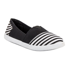 SHELOVET Zapatillas sin cordones ligeras blanco negro 3