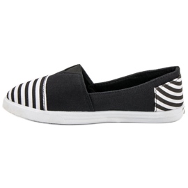 SHELOVET Zapatillas sin cordones ligeras blanco negro 4