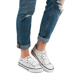 J. Star Zapatillas beige con estrellas blanco negro 2