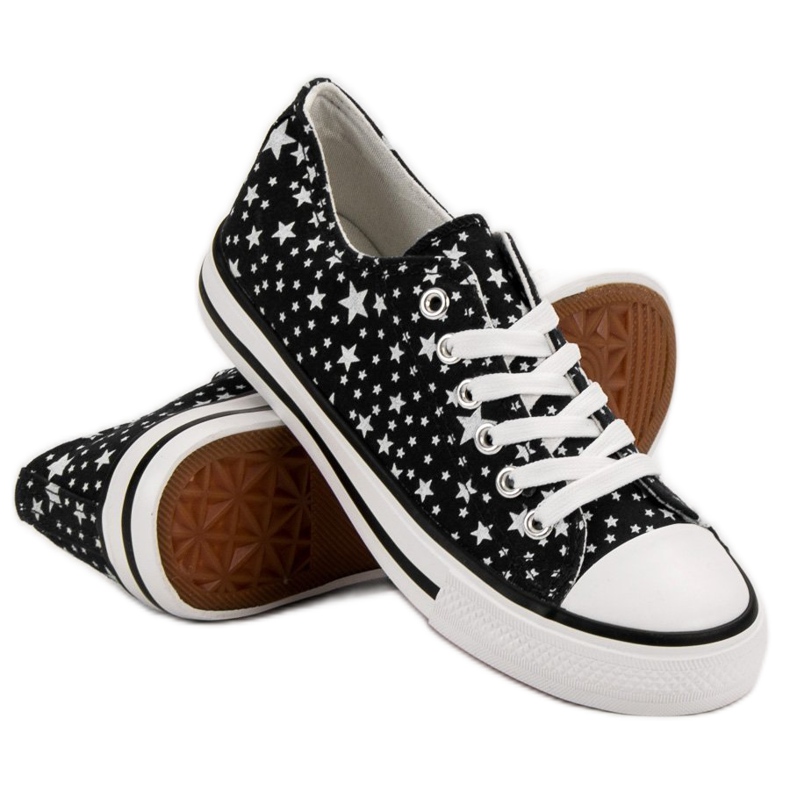 J. Star Zapatillas Negras Con Estrellas negro 2