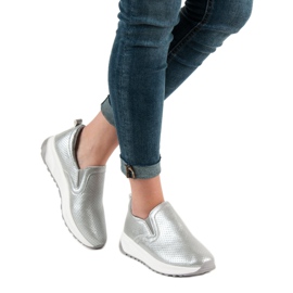 SHELOVET Zapatos sin cordones plateados gris 5