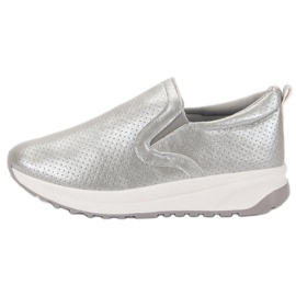 SHELOVET Zapatos sin cordones plateados gris 2