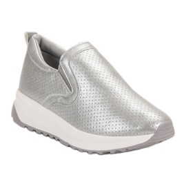 SHELOVET Zapatos sin cordones plateados gris 3