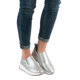 SHELOVET Zapatos sin cordones plateados gris 4