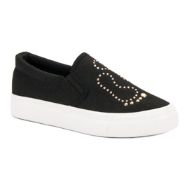 J. Star Slipons con diamantes de imitación negro 1