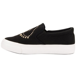 J. Star Slipons con diamantes de imitación negro 2
