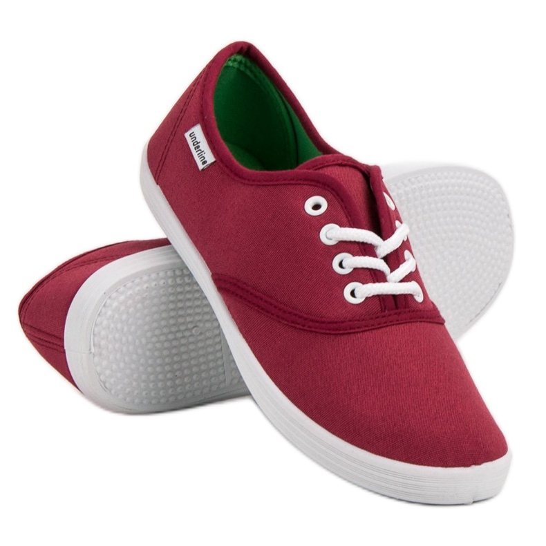 SHELOVET Zapatillas con cordones rojo 1