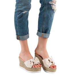 Bello Star Sandalias de cuña de ante beige 3